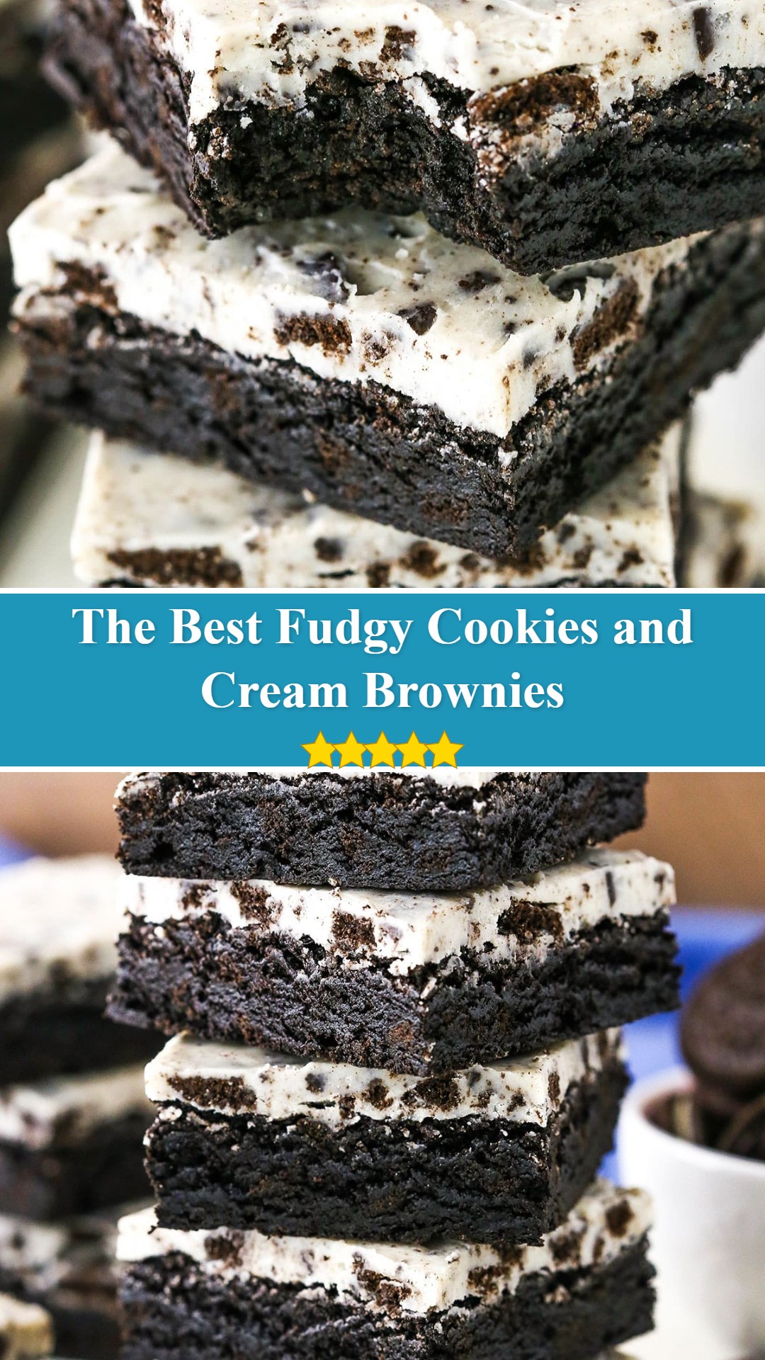 Fudgy Cookies and Cream Brownies