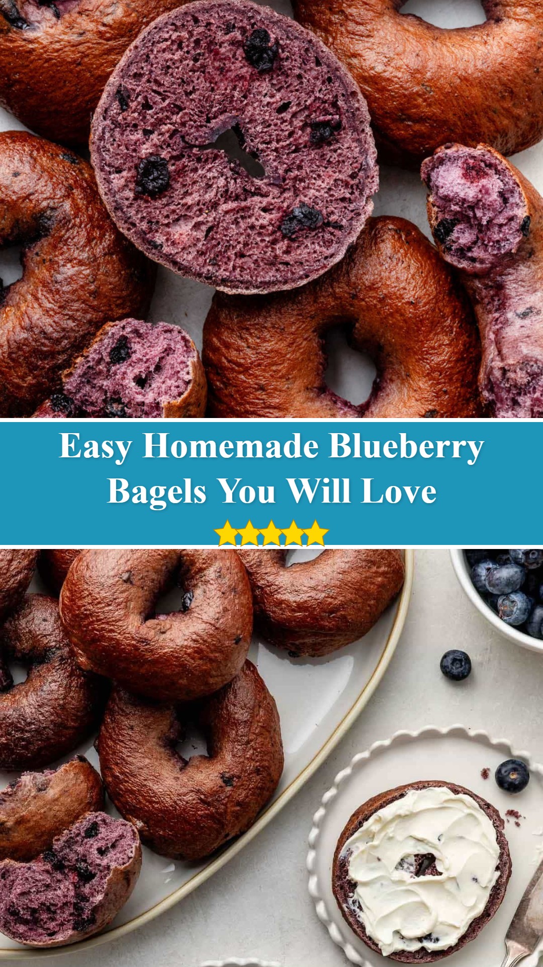 Homemade Blueberry Bagels