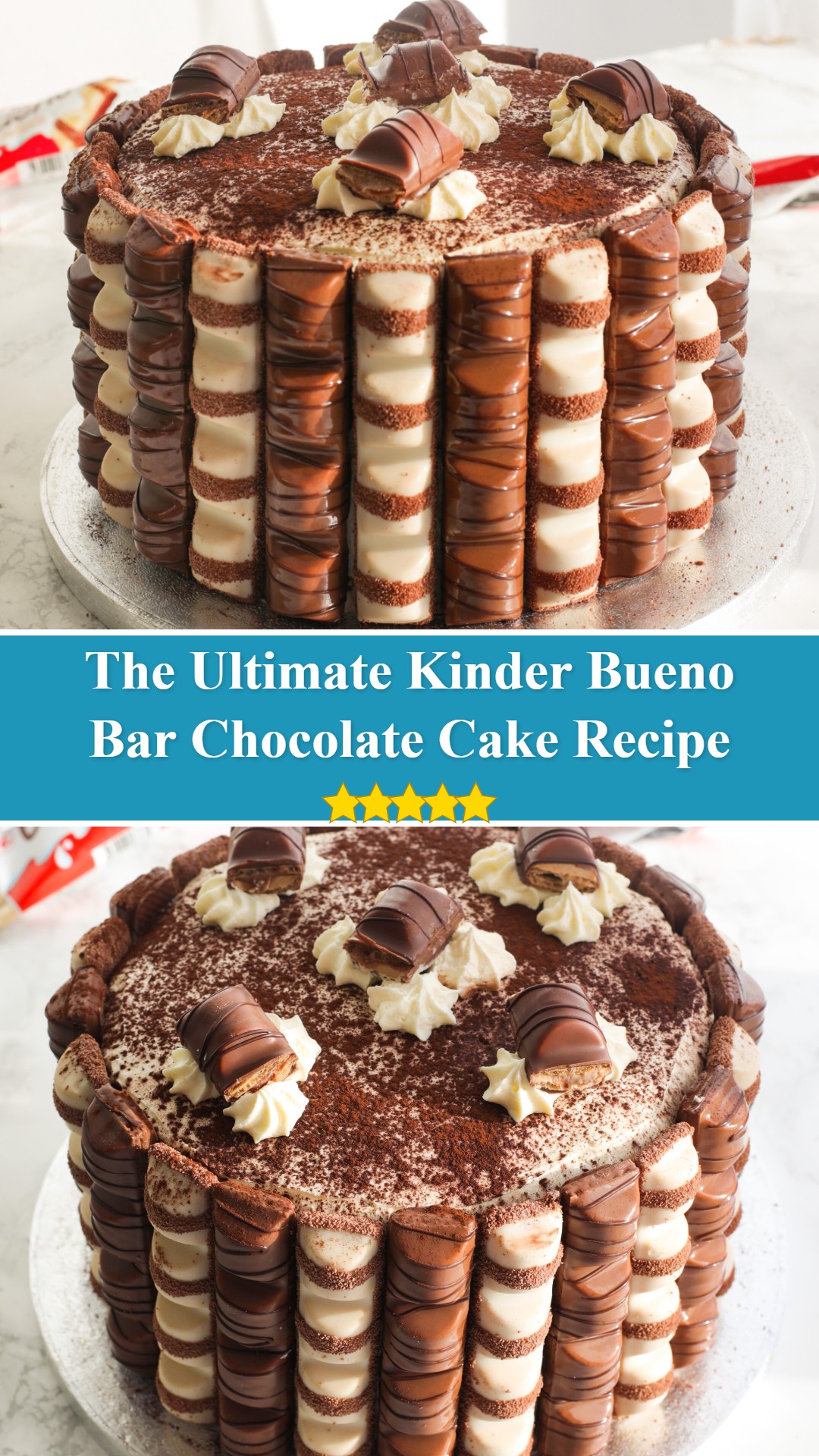 Kinder Bueno Bar Chocolate Cake Recipe