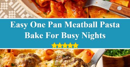 One Pan Meatball Pasta Bake